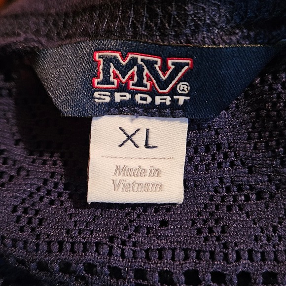 Women's Navy‎ Blue MV Sport Moose Graphic 3/4 Sleeve Lace Back Shirt Size XL - Picture 4 of 6